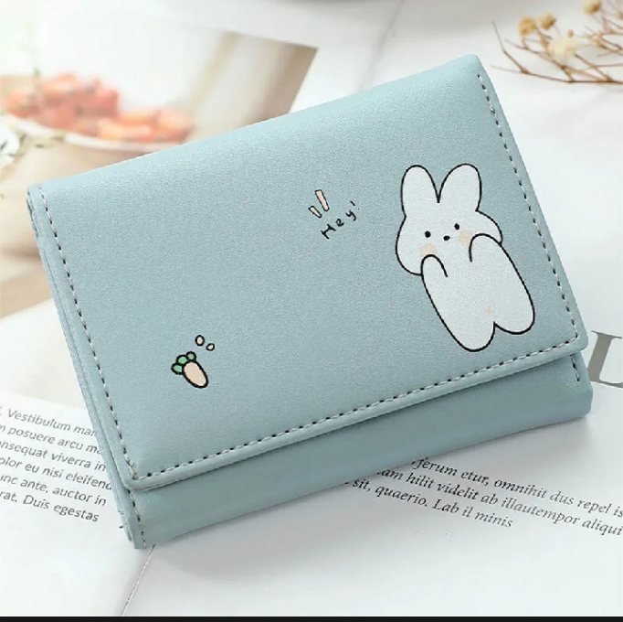 Synthetic Leather Trifold Wallet for Women - Lightweight Multi-Card Bag & Student Gift Style