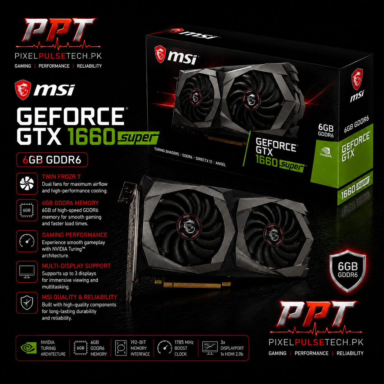 Gtx 1660 Super 6GB GDDR6 192Bit Graphic Card– PixelsPulseTech.pk