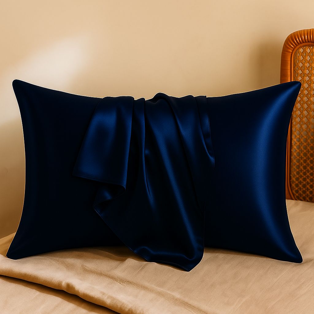 Pack of 2 Premium Satin Silk Pillowcase Set - Soft & Smooth Pillow Cover, Envelope Closure, 28x18 Inches
