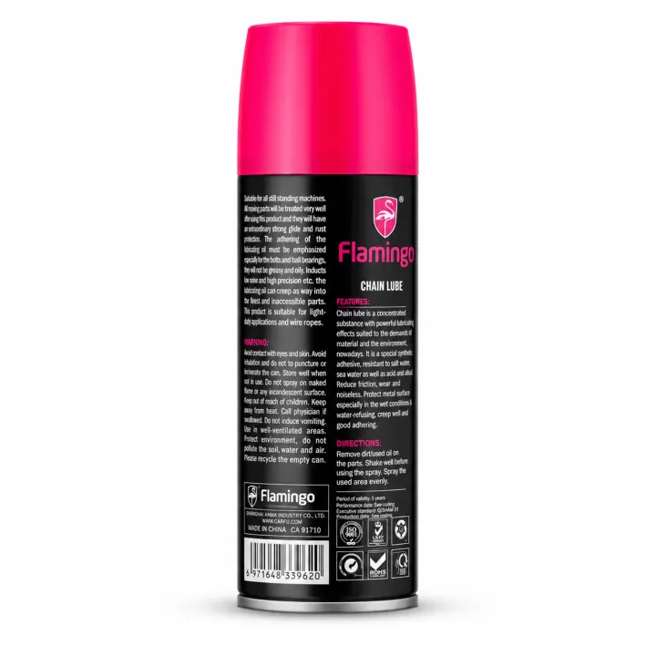 Flamingo Chain Lube Spray 220ML | Anti Rust Motorcycle & Bicycle Chain Lubricant | Smooth Performance Chain Oil