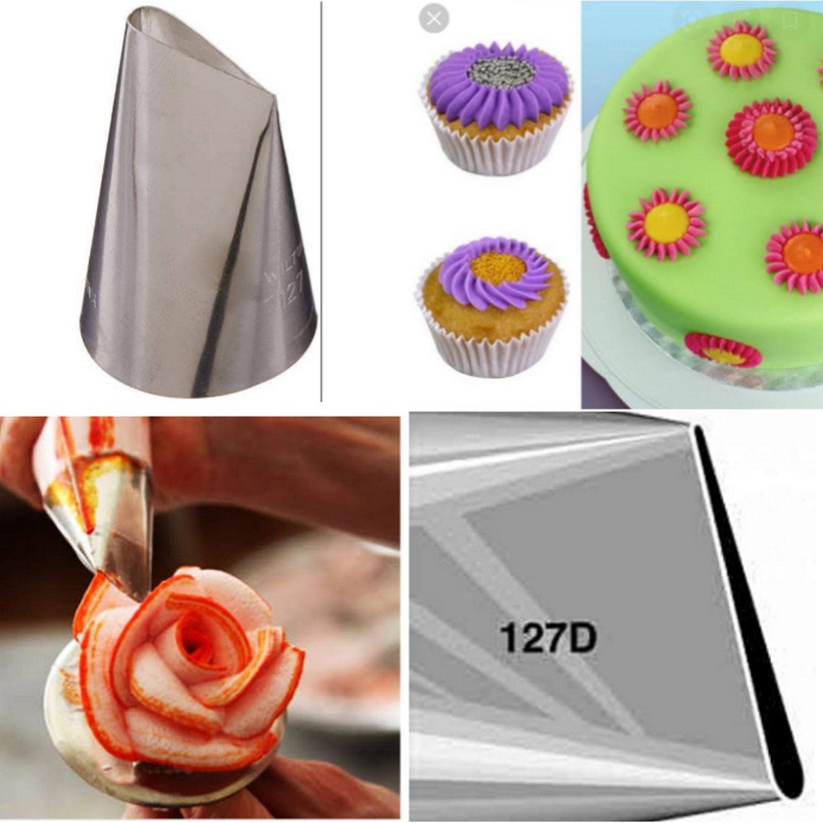 Extra Large 127D Rose Petals Icing Piping Nozzles Cake Decorating Fondant baking Cake Tools Daraz.pk