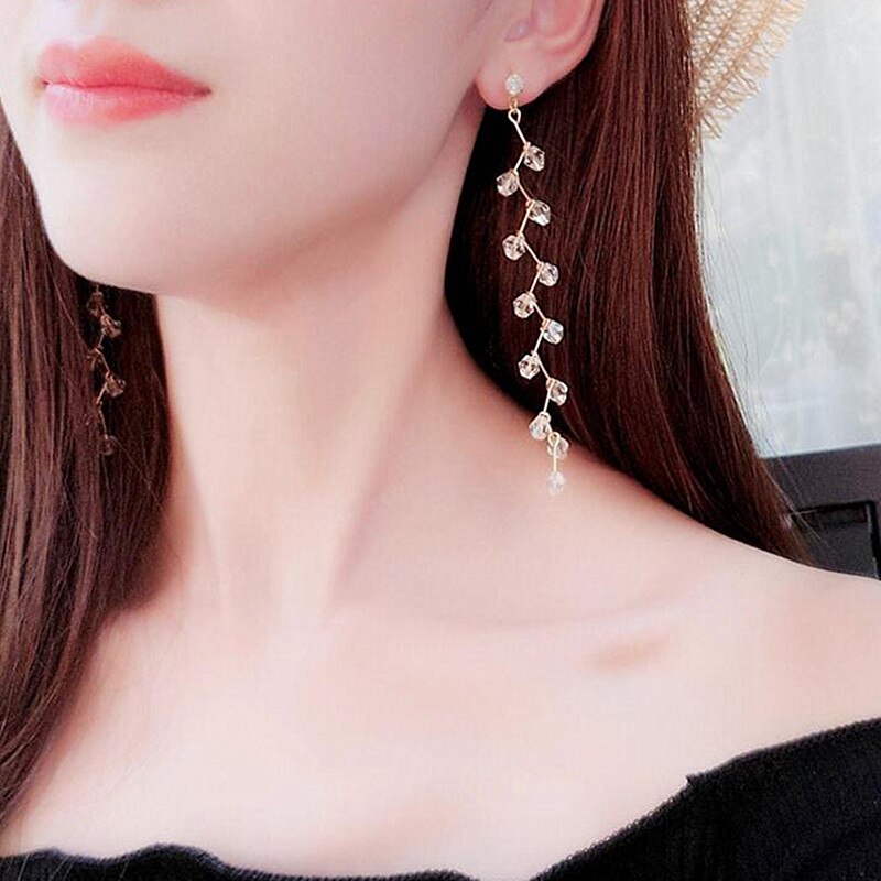 Fashioned Earrings for girls Stylish Long Tassel Drop Crystall Flower ( Jhumka Bali ) for Women/Girls/Jewellery best for Gifts