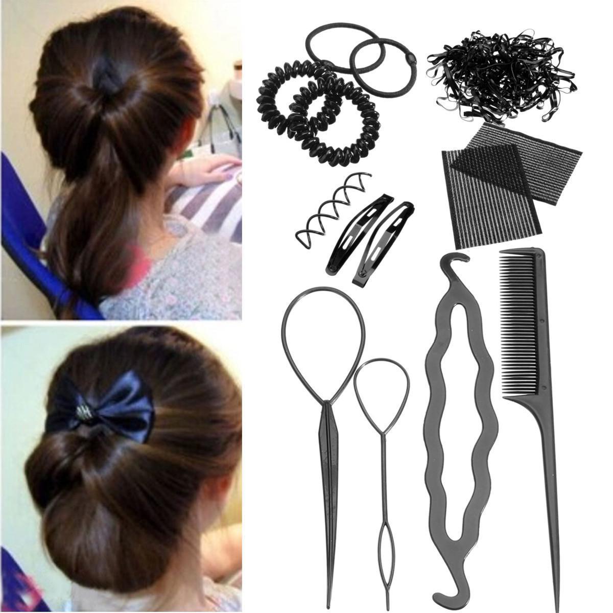 The Old Tree 10pcs Set Hair Twist Styling Clip Stick Bun Maker