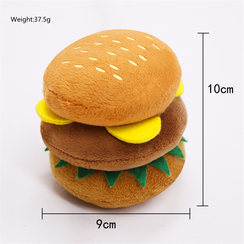 plush cheeseburger dog toy