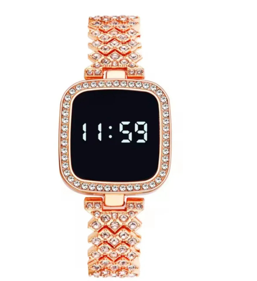 Ladies Luxury Diamond Analog Watch for Women Stainless Steel Band Quartz Wrist Watch Elegant Fashion Female Bracelet Watch Stylish Casual Formal Wear Gift Watch for Girls & Ladies