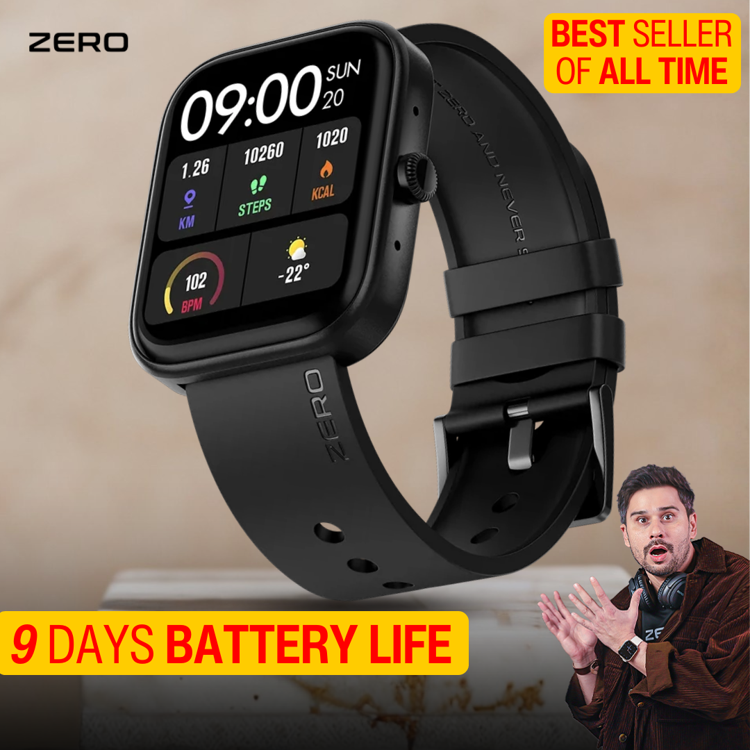 Zero® Ignite Smart Watch | 1.83” IPS Curved Screen,  Calling, 100+ Watch Faces | IP67 Waterproof, SpO2 & Heart Rate Monitor | Best Price Smartwatch for Men & Women, IOS & Android