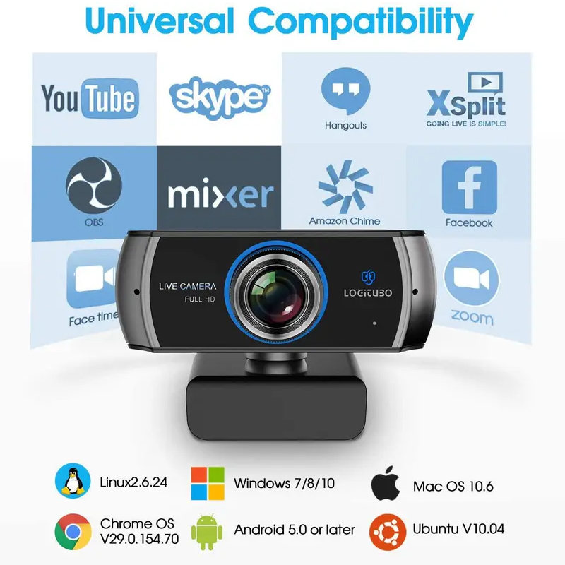 LOGITUBO 920 Stream Webcam Wtih Background Replacement