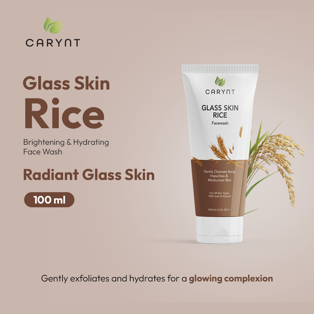 Carynt Glass Skin Rice Face Wash - 100ml for Brightening & Hydrating Cleanse