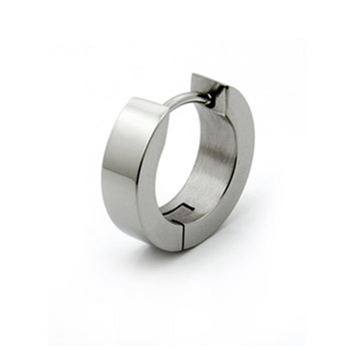 Silver Stainless Steel Earring Unisex-Boys and Girls