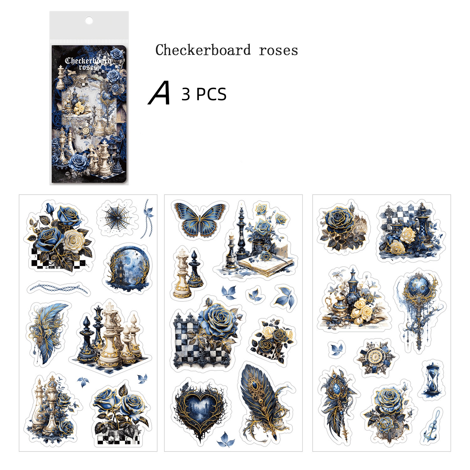 Panda Online 3PCS Night Charm Opera Series PET Waterproof Stickers