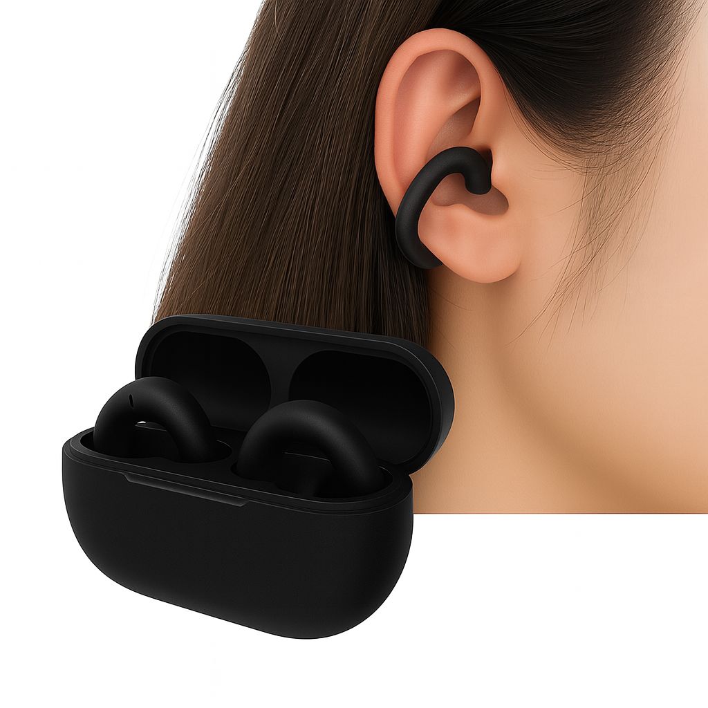 Aircuffs Open Ear Design Earbuds With Voice Assistance, Dual Device Pairing Airbuds, Fully Touch Control earbuds, Playtime of 50 Hrs, IPX4 Water Resistant, Bluetooth Ear Buds