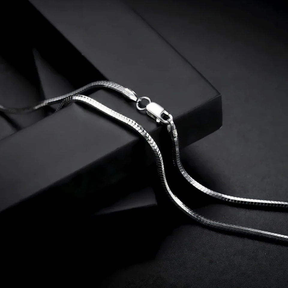 Stainless Steel Thin Square Neck Chain Necklace For Men & Boys.