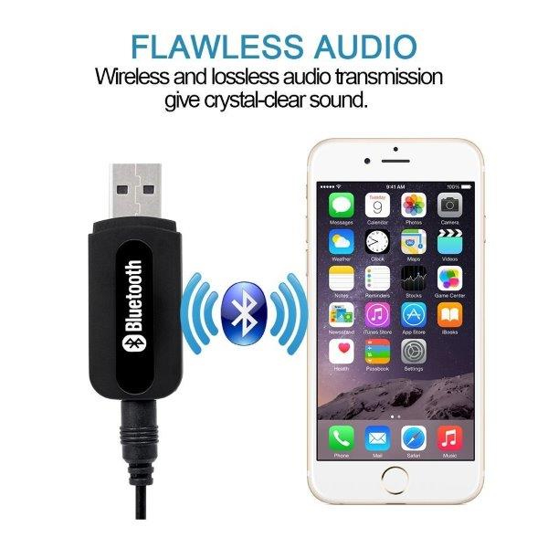 Portable USB Bluetooth Wireless Audio Music Receiver Dongle | 3.5mm Aux Car Audio Adapter with Built-in Mic Hands Free Calling Stereo Sound Receiver for Car Stereo Home Speakers Headphones MP3 PC Laptop Mobile Phones – Add to Cart