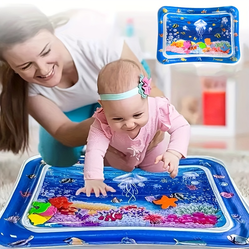 Premium Inflatable Crawling & Tumbling Water Play Mat for Babies – Sensory Game Mat with Floating Toys – Leak-Proof, Soft & Durable Baby Activity Mat for Tummy Time, Home & Travel Use