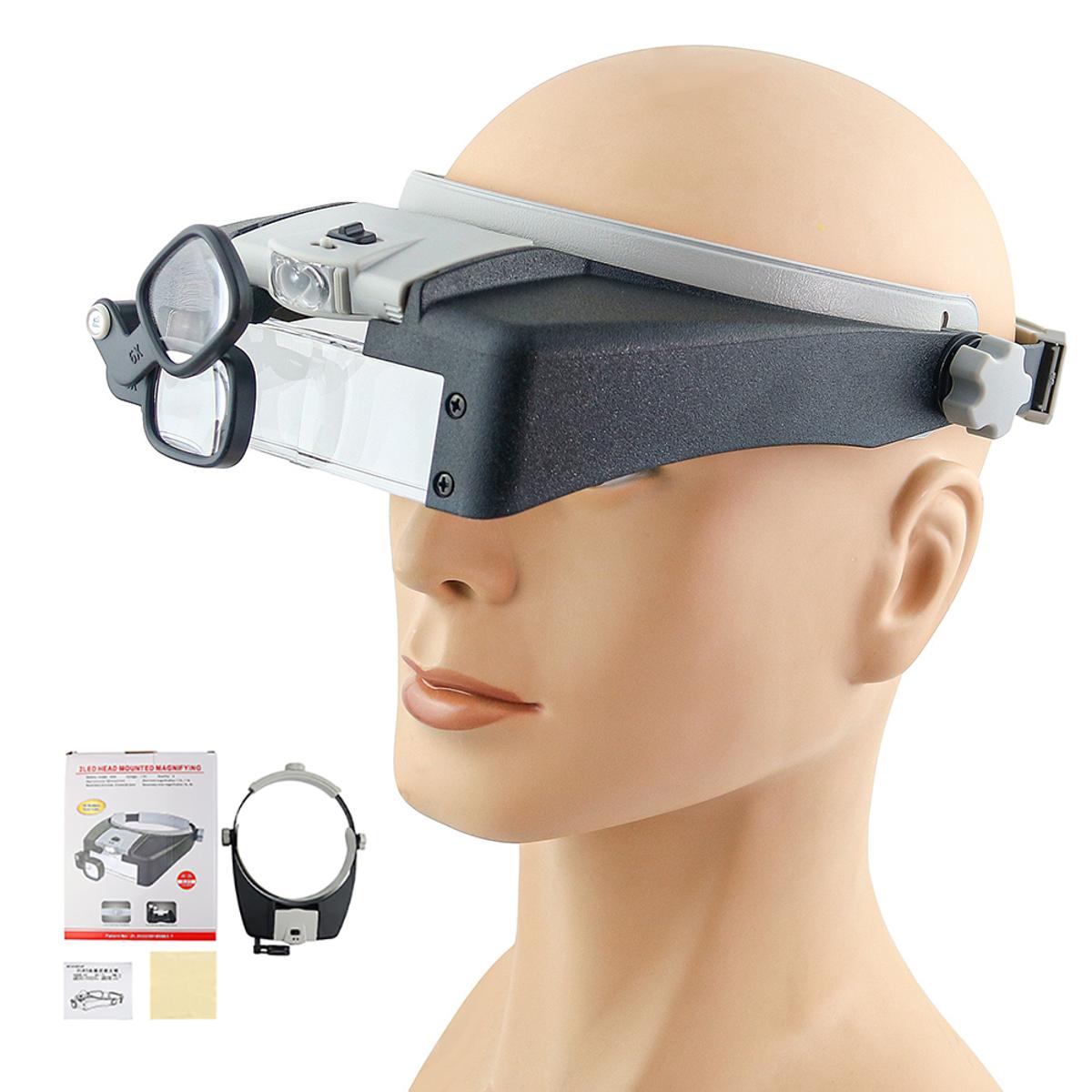 81007-AP LED Light Head-mounted Electronic Repair Magnifying Glass Tool LED Magnifier Glass