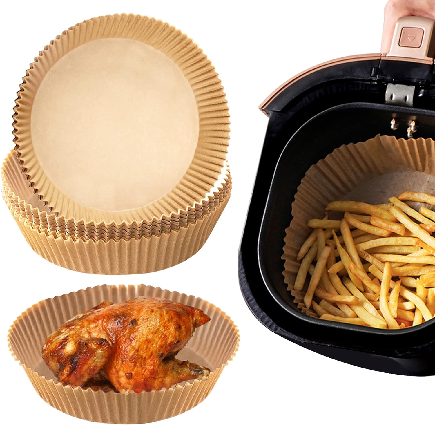 50 Pcs Air Fryer Disposable Baking Paper Liner | Round Oil-Proof Water-Proof | Non-stick Paper for Air Fryer | Microwave & Oven price in Pakistan