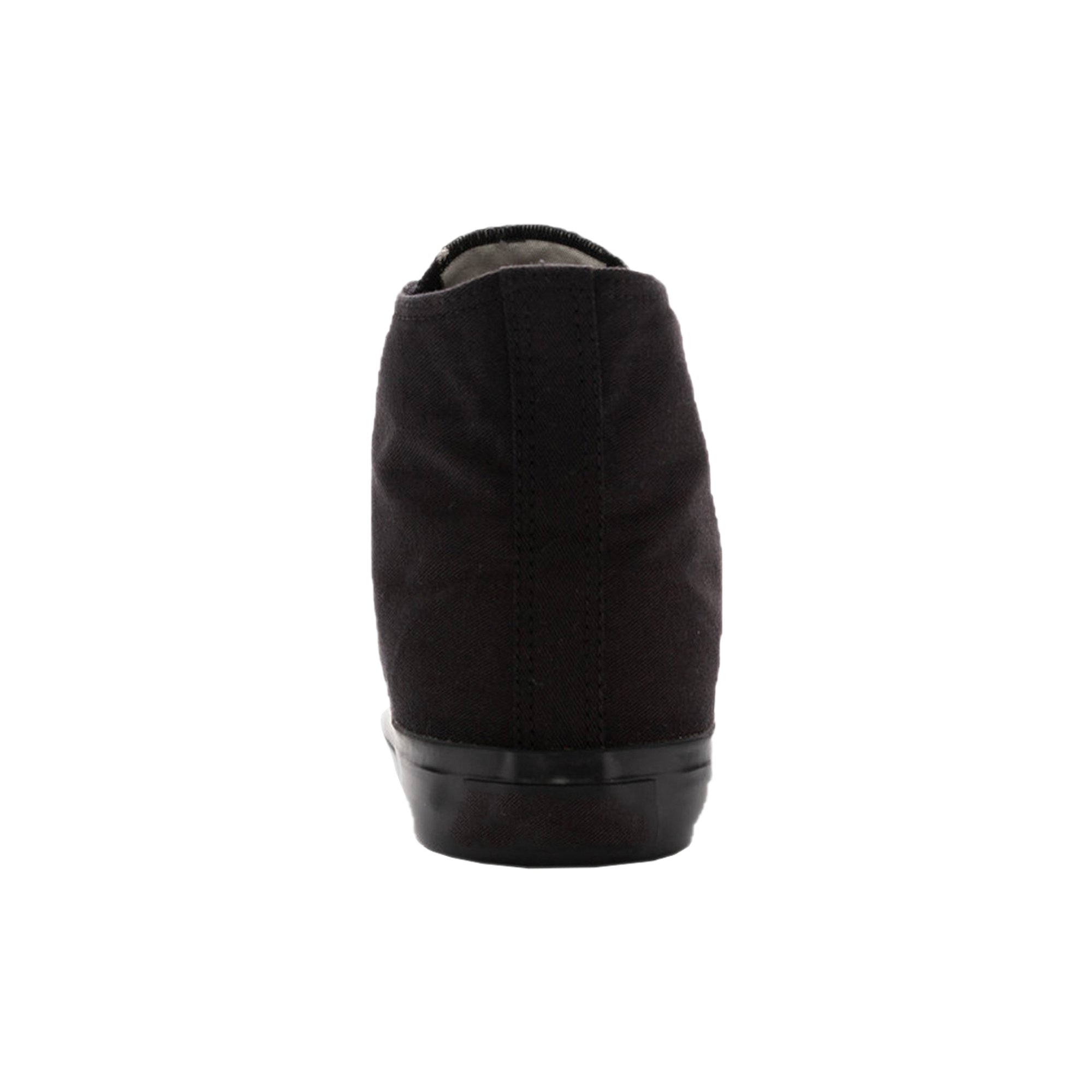 Full Black Hi-Top With Black Cap Canvas-Sneaker Hand Made Custom Vulcanized Sneakers Shoes