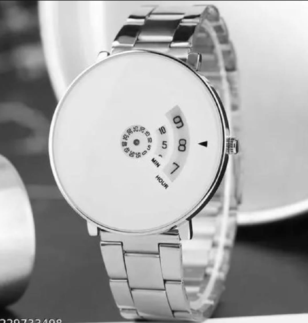 Premium Men’s Luxury steel straps round dial watches hand watch-silver watch- men watches-watch for boys-watch for men-watch for kids-watch for young's-watch for boys + Bracelet + With Chain+Ring -High Quality stylish-branded-watch Best  for Gift