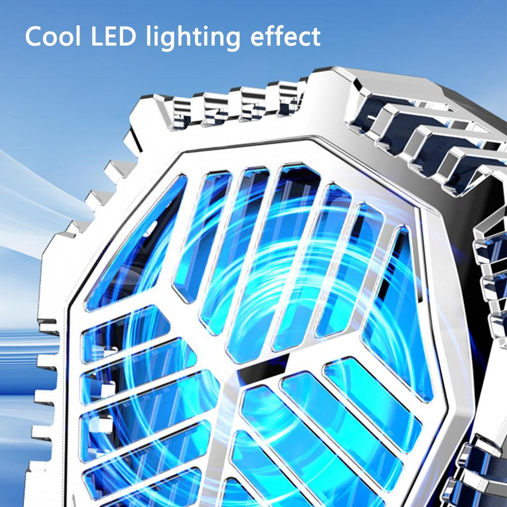 AL07 Mobile Phone Cooling Fan | Dual Gears Two Speed Modes | Game Phone Cooler System Plugin Silent Radiator RGB Lights | Adjustable Portable Heat Sink Semiconductor USB Phone Radiator Stand Gamepad Trigger Controller Holder Cooling Fan For PUBG FREEFIRE