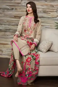 3Pc Embroidered Khaddar Suit For Women 