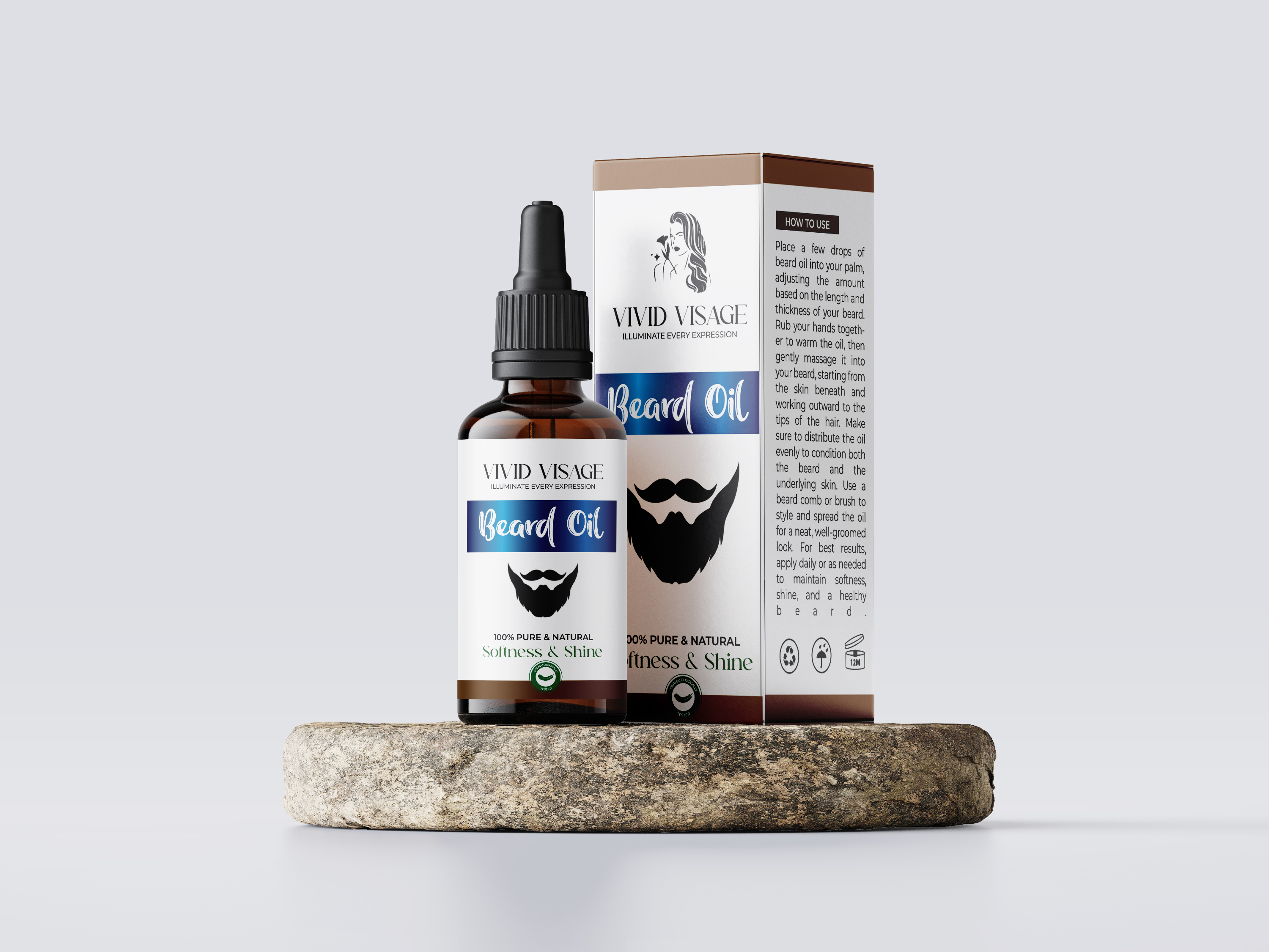 Vivid Visage  Beard Oil – 100% Pure & Natural Cold-Pressed Oil