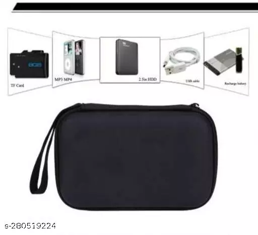 WD Shockproof Hard Carrying Case Bag For 2.5" External HDD Hard Drive - WD HARD POUCH HDD - External Hard Drive Carrying Case WD HDD SSD Bag - Handsfree case pouch - power bank Case - Mobile HDD Or SSD earbuds handsfree usb case pouch -Camera Case -