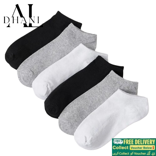 6 Pairs Cotton Ankle Socks For Men Women summer winter socks with 3 Random colors