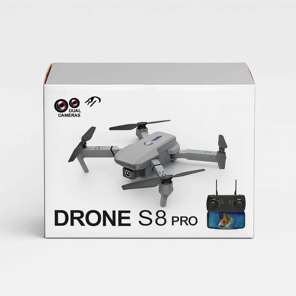 Drone S8 Pro Toy with Dual Camera Foldable RC Quadcopter with HD Camera,  S8 Pro Drone Remote Control & Accessories