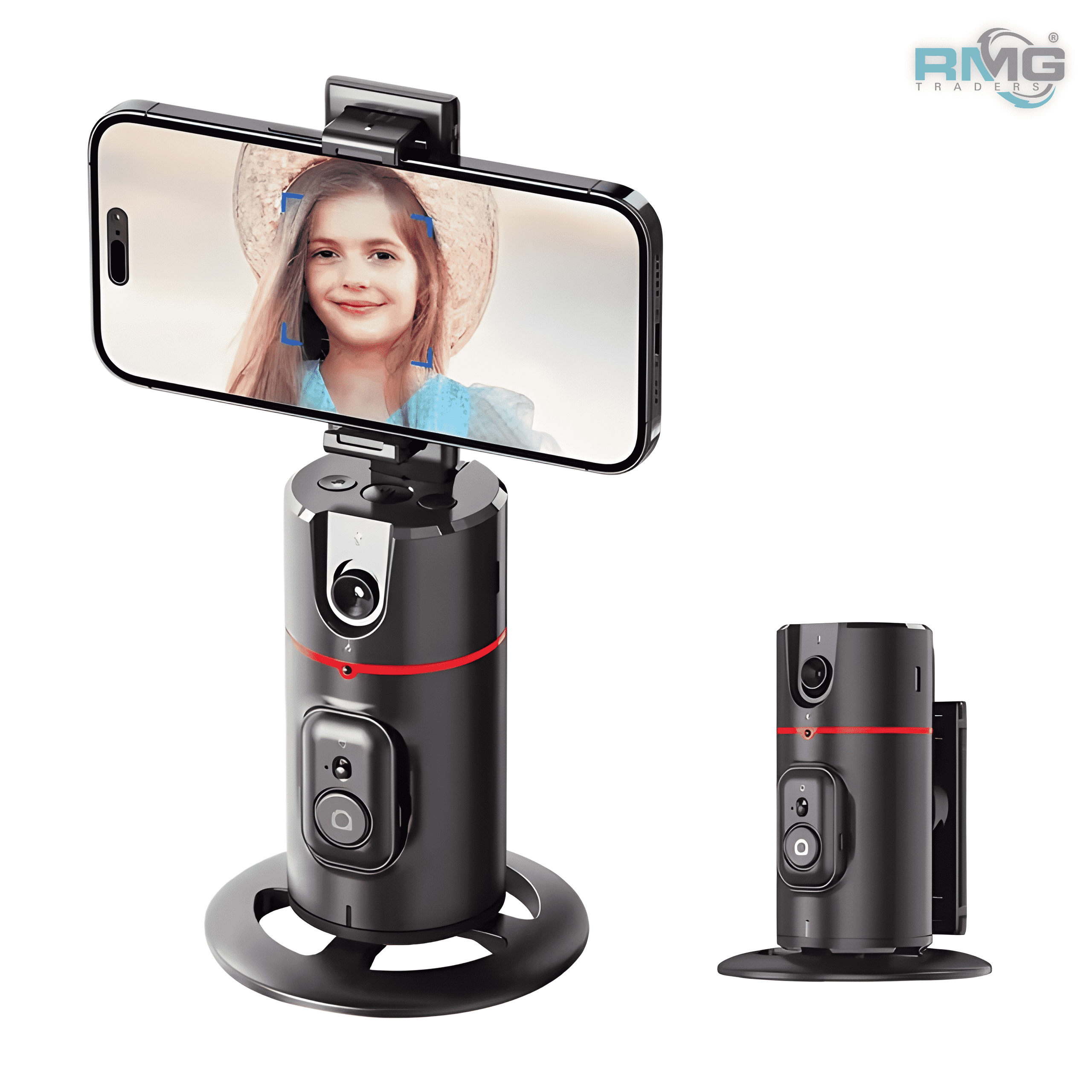 [RMG] 360° Rotation Face Tracking Tripod with Remote: Foldable Auto ...