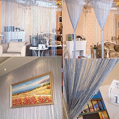 66 Inches Decorative Glitter Shiny Tassel Flash String Walkthrough Door, Window, Divider Sheer Curtain