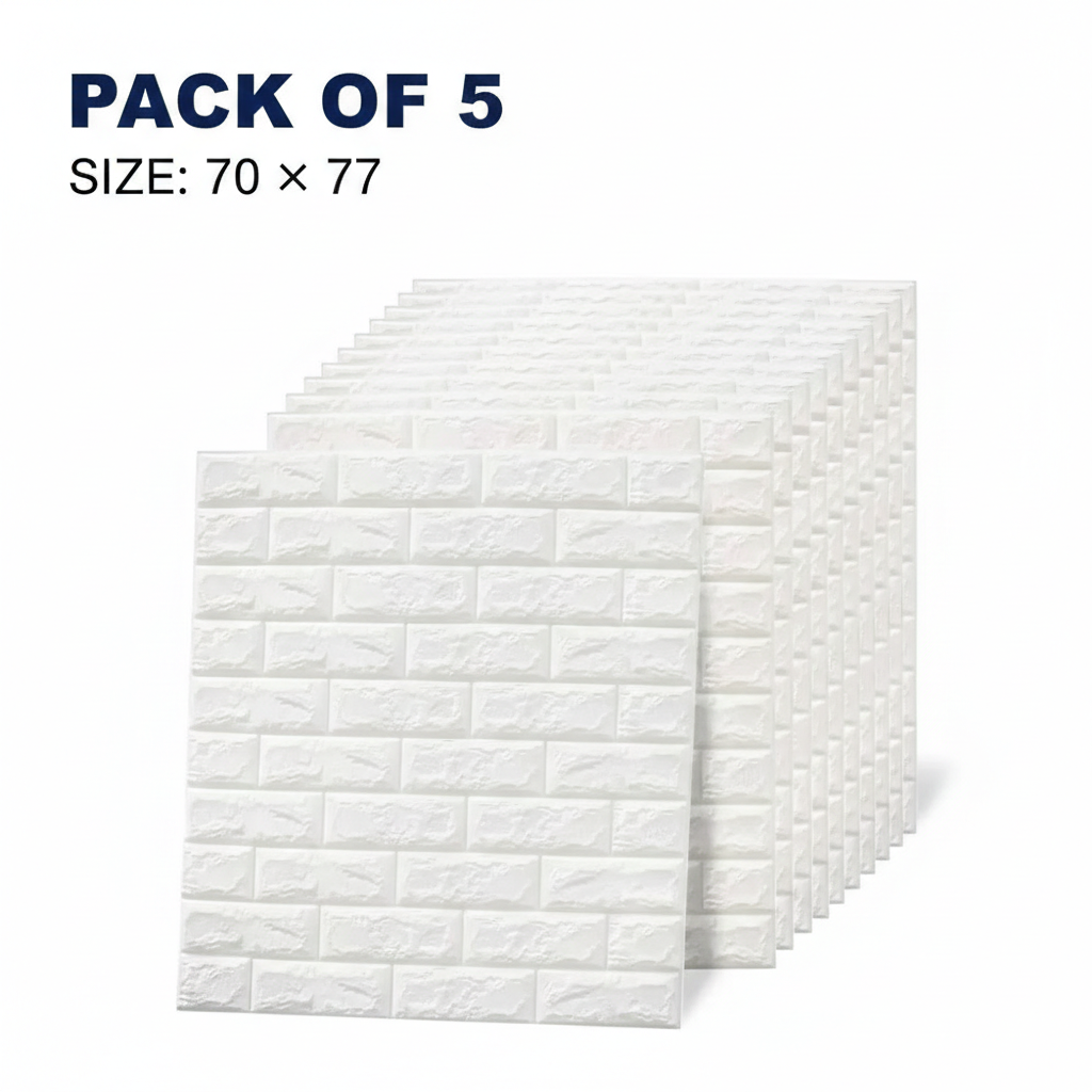 PE Foam 3D Brick Wall Wallpaper Self Adhesive Peel & Stick Waterproof Wall Sticker Panels for Home Decor Bedroom Living Room Office Kids Room Cafe DIY Wall Decoration 70×77cm