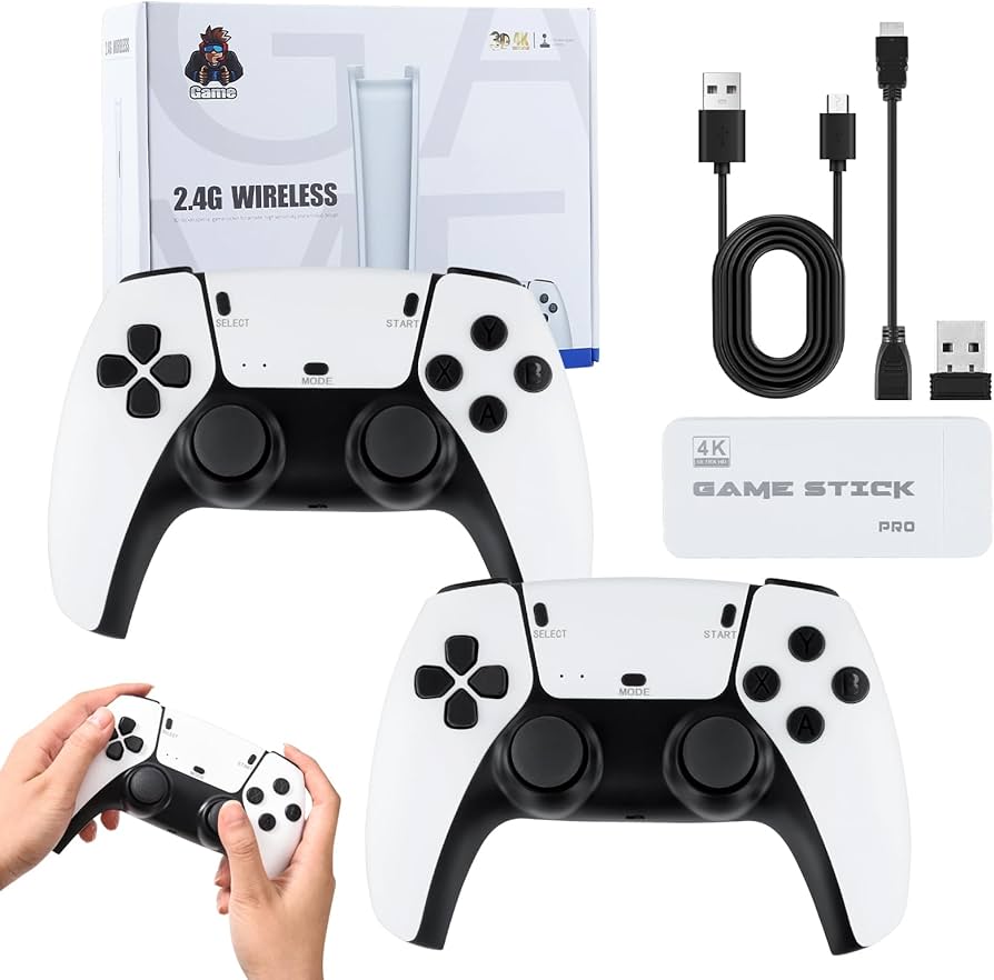 Wireless Retro Game Console, HDMI Video Game Sticks with Dual 2.4G