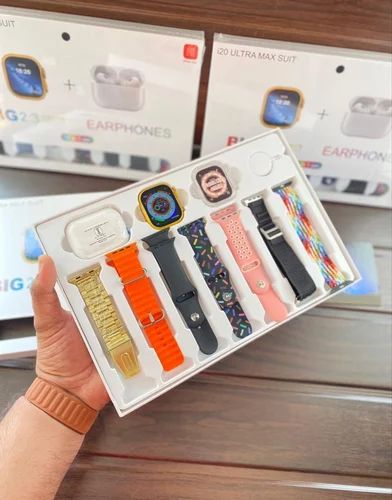 i 20 simple 7 in 1 and 7 in 1 wqith buds Men & Women Watch with Wireless Earbuds 16  7 Interchangeable Straps  Magnetic Charger  Sports Fitness Watch  Mobile Connectivity