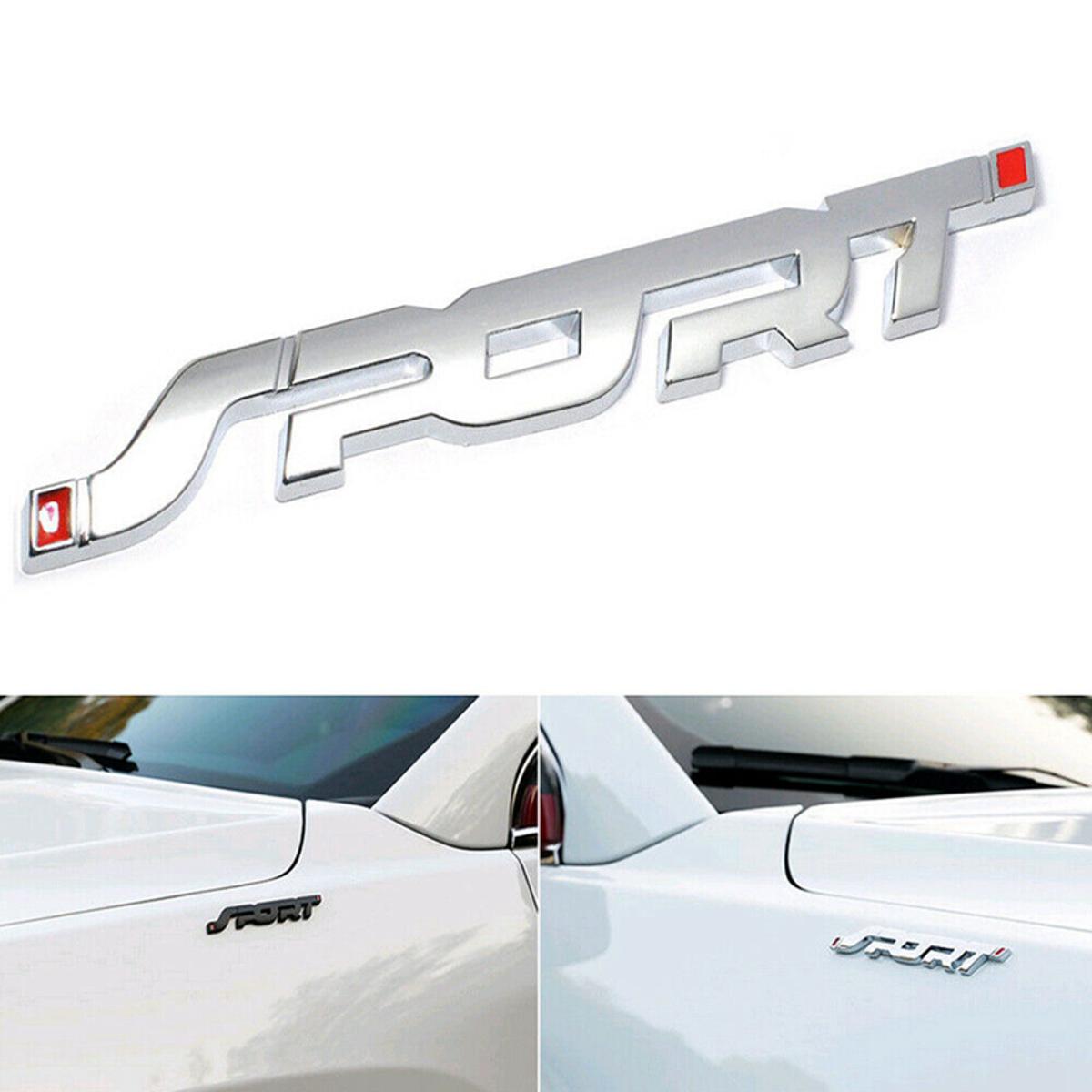 SPORT Logo Emblem Car Trunk Fender Badge 3D Sticker Metal Decal