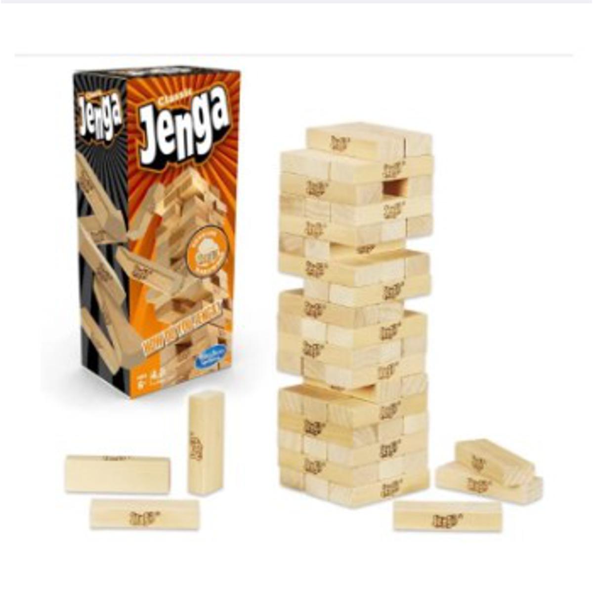 51 PCS Hasbro Gaming Jenga Tower Wooden Blocks Game - Wooden Toy