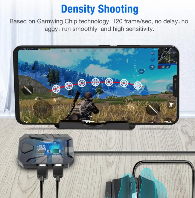Mobile Game Combo Pack - PUBG Keyboard Gaming Mouse - PUBG Mobile Controller - 4 in 1 PUBG Game Controller - PUBG Gadgets - 4 in 1 Mobile Game Combo Pack
