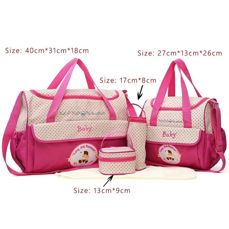 Diaper Bag Set for Mom Baby Travel Handbag Maternity Nappy Bag Insulated Bag 5 Pieces