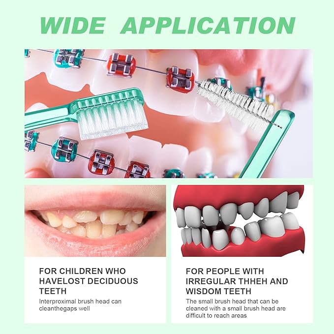 1 pc Oral Hygiene Care Orthodontic Tooth Brushes V-Shaped Orthodontic Toothbrush Soft Bristle with one Inter-Dental Brush