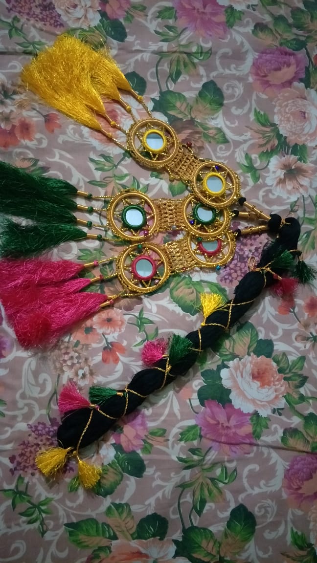 Ladies Punjabi Paranda for girls -  ( handmade ) for wedding event mayoo and mehndi-  Special insha's product in Golden color