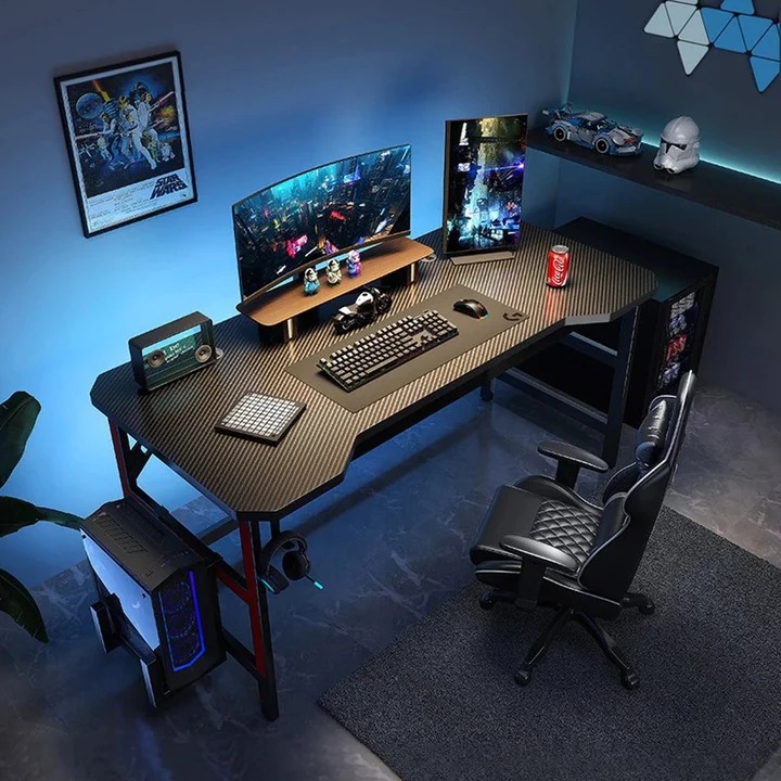Modern Computer Table Gaming Desk with Shelves Daraz.pk