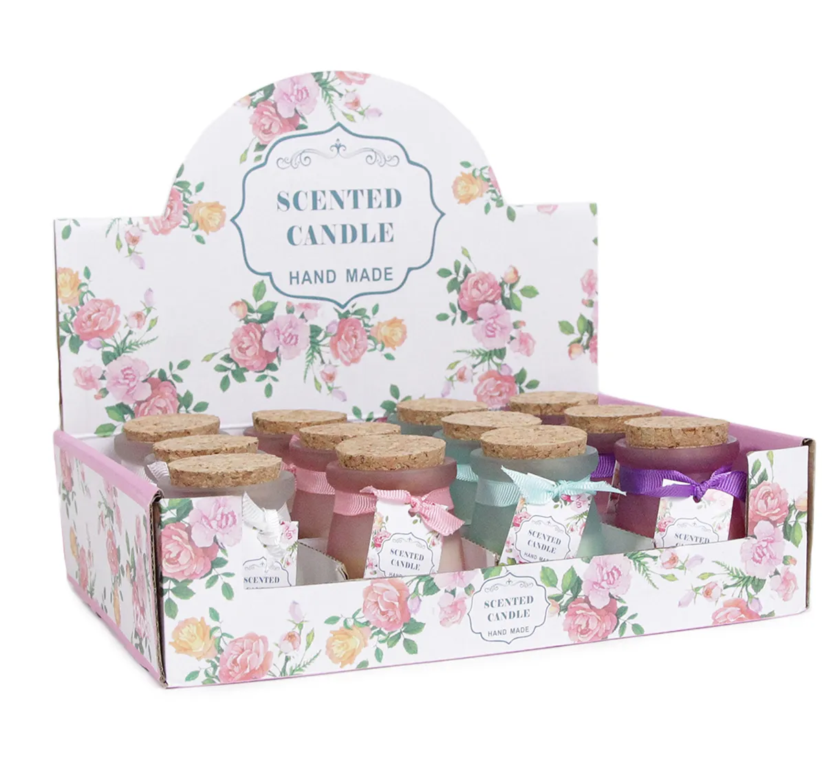 Scented Candle in Beautiful Glass Jar with Cork Daraz.pk