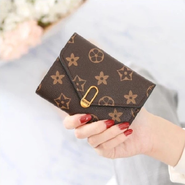 Stylish Korean Slim Mini Trifold Wallet Faux Leather Card Holder for Women