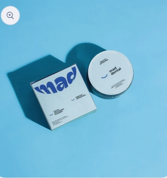 Original Mad Dental Care Teeth Whitening Powder | Dentist-Approved Natural Tooth Powder | Strong White Healthy Teeth | Herbal Oral Care Solution | Fresh Breath Cavity Gum Protection | Safe Daily Use