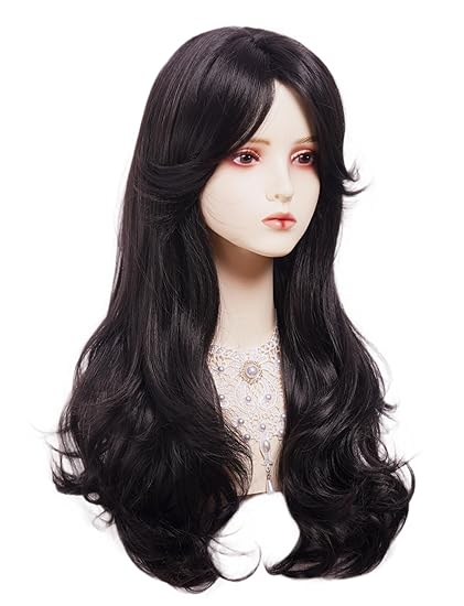 Black WIg for Women Long extension Wavy ,  Natural Black Wigs Natural Looking Heat Resistant Synthetic Wig