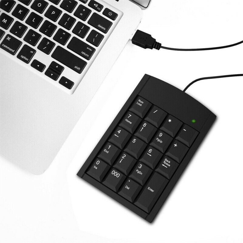 Number 19 Keys Numeric Keypad  Keyboard Accounting USB Cable For Laptop PC Computer