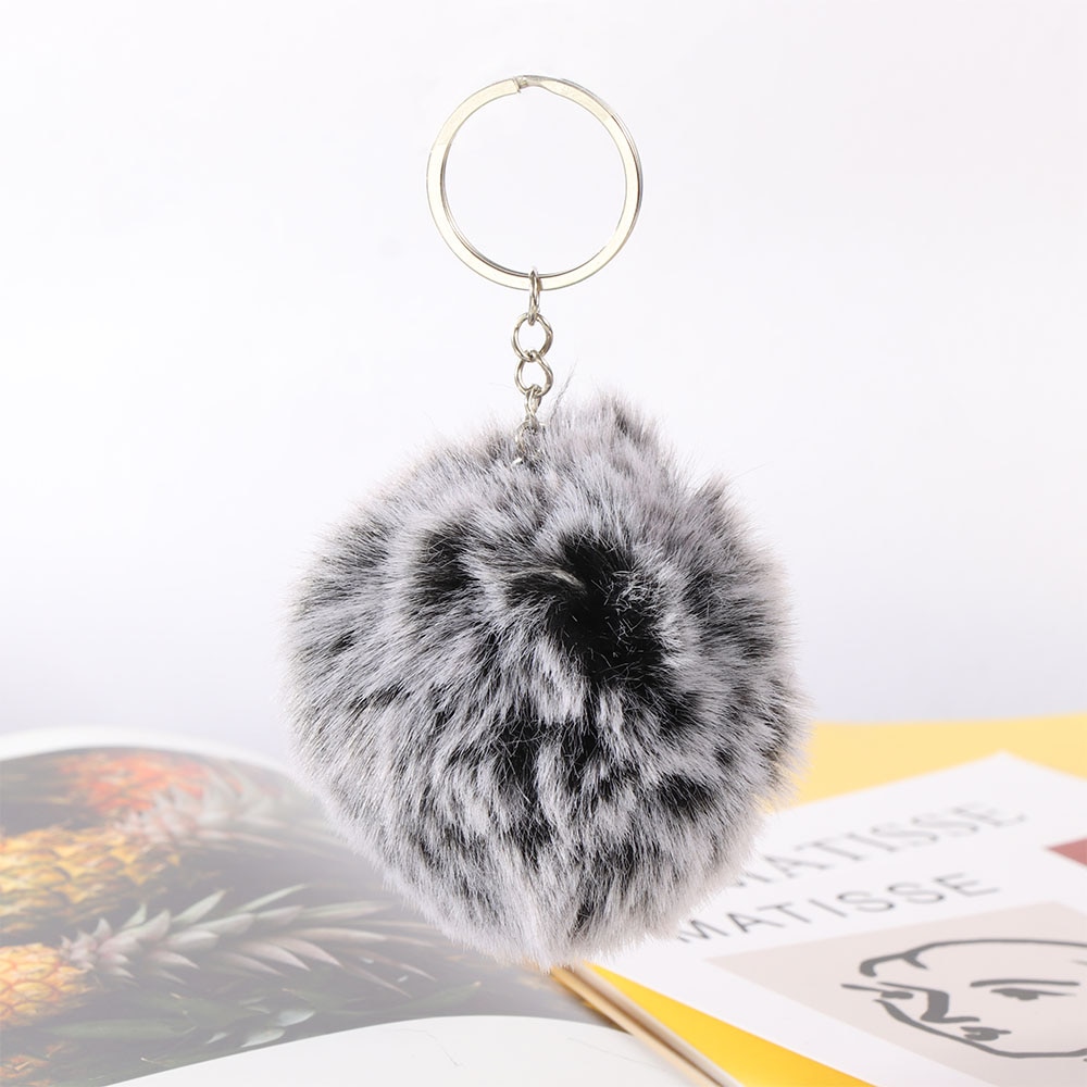 Fluffy Bunnies Fuzzy Fur Ball Pom Pom keychain- Bunny Keychain
