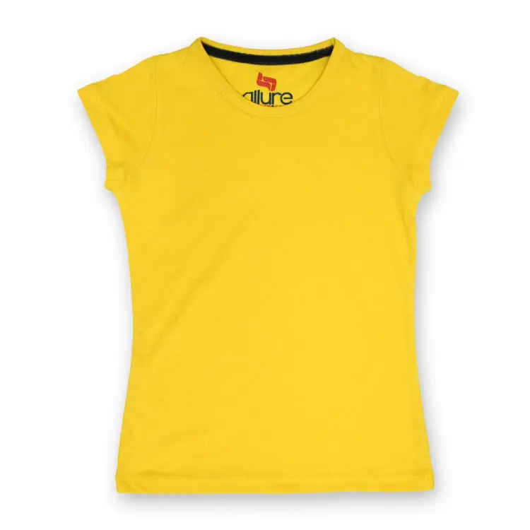 Girls plain 2025 yellow t shirt