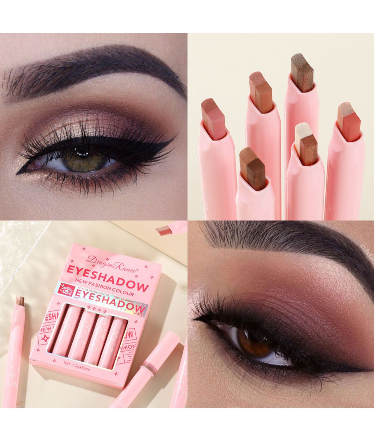 Eyeshadow Stick 2 In 1 Double Color Gradient Velvet Shadow Stick Eye Makeup Waterproof Lasting Shimmer Metallic Eyeshadow Makeup random color will be send