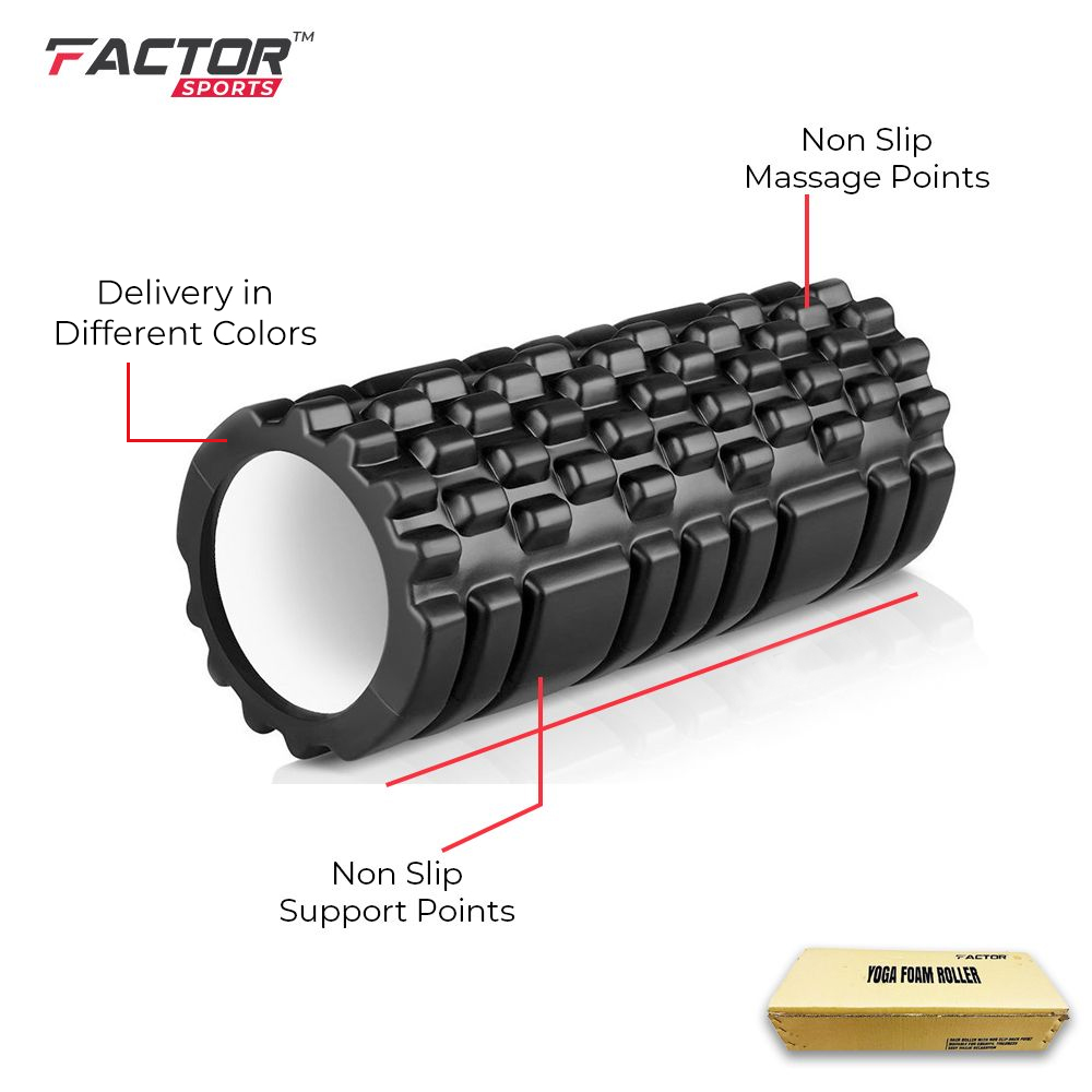 Factor Sports Massage Roller and Foam Exercise for, Muscle Relaxation and back Pain Treatment Roller in 15x34cm Size