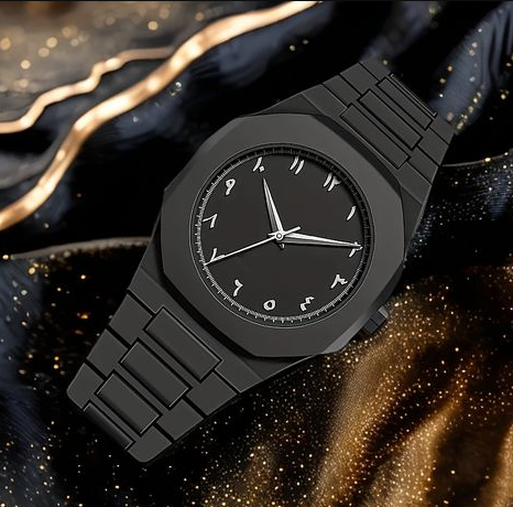 Watch New Arabic Aura Watch Black Modern Creative Design Chain Quartz Movement